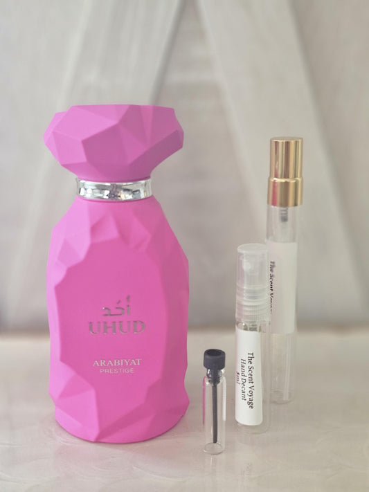 Uhud Sample | Arabiyat Prestige Fruity Gourmand Fragrance | Arabic Middle Eastern Perfume