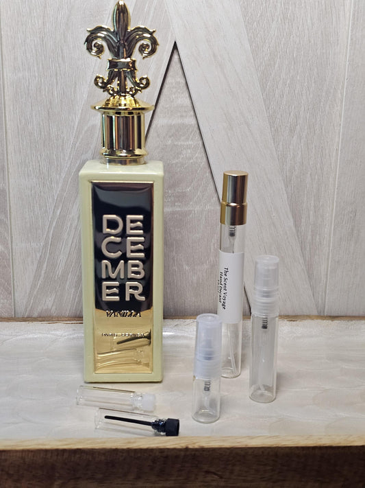 December Vanilla Perfume Sample: Paris Corner Warm Sweet Vanilla Fragrance | 1ml, 2ml,5ml, 8ml