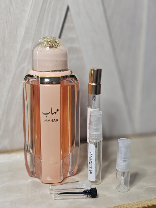 Mahab Extrait Perfume Sample | Warm Fruity Floral Fragrance | Middle Eastern Fragrance | Travel Size